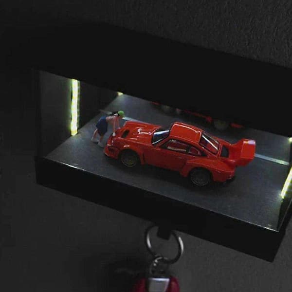 【BQ】LED-autotallin avaimenpidike, monikerroksinen peili, seinäkiinnitys, yleiskoukku