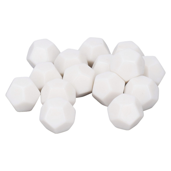 30 stk 12-sidige blanke terninger hvite plast polyedriske terninger sett 2,2 cm for utdanning og underholdning