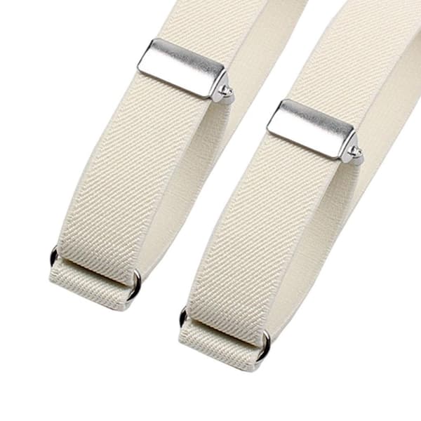 【BQ】1/2/3/5 2 st. Mode herreskjorte ærmeholder elastisk Hvid 2x32cm 1S 1Set White 2x32cm