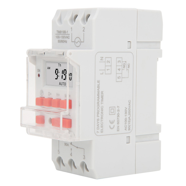 TM919B-1 100-130V AC 30A Veckovis Timer Switch LCD På Av Kontroll Programmerbart Tidsrelä