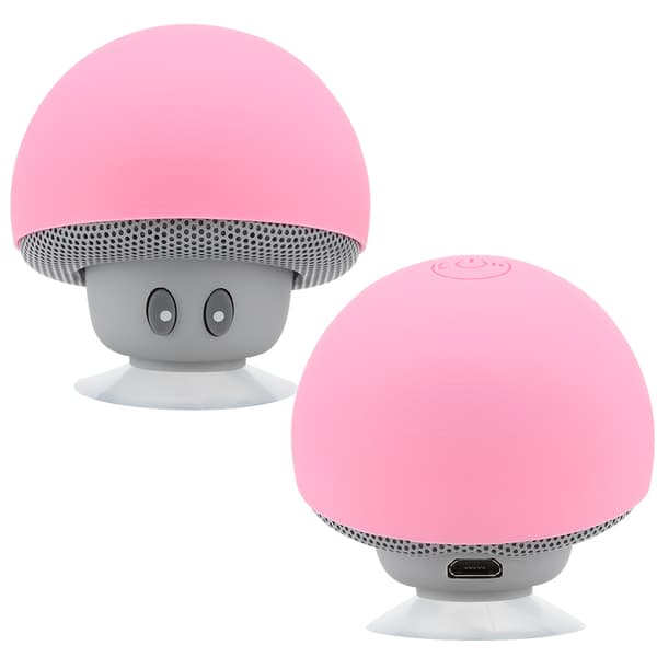 Mini trådløs Bluetooth bærbar sopphøyttaler med sugekopp (rosa)