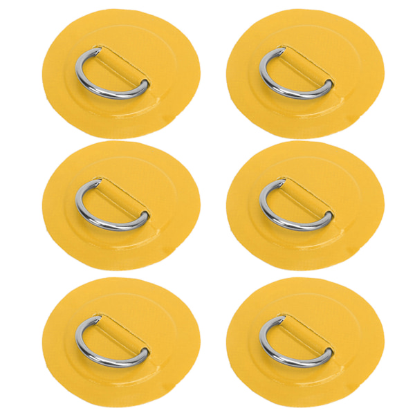 6 st Inflatable Båtd-Ring Pad Patch PVC Hållbar Marin Rostfritt Stål Fast Spänne (Gul)
