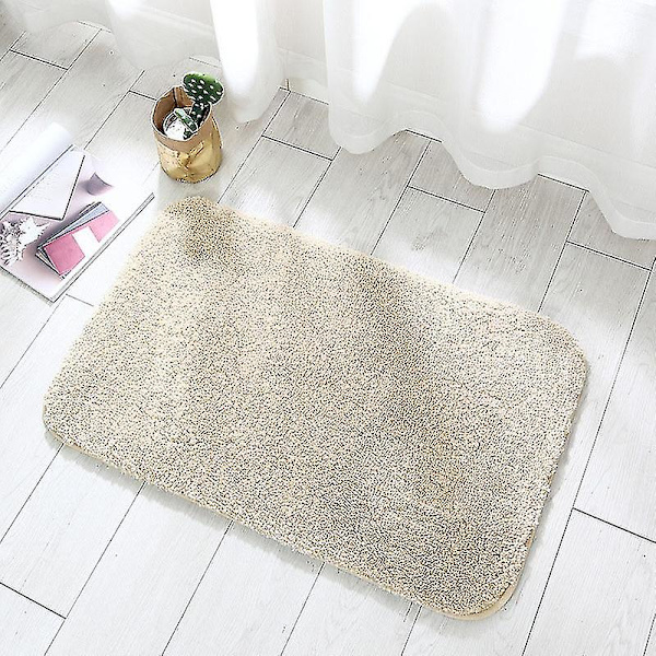 Skridsikre badeværelsestæppe Maskinvaskbar Bløde Absorberende Mikrofibre Mat Beige