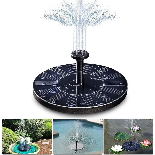 Solar fontänpump, solvattenpump, mini flytande fontän för dammfontäner Trädgårdsinredning 1.4w