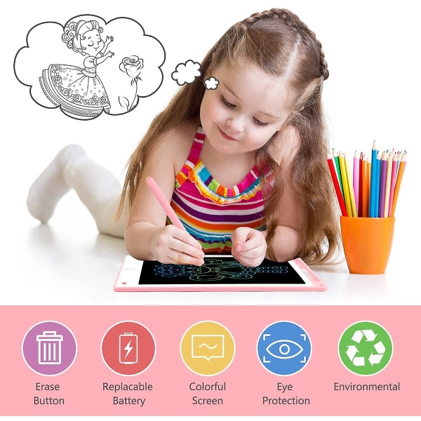Lcd-skrivplatta, 10-tums färgglad ritbräda Digital Ewriter Elektronisk grafikplatta, klotter och klotterbrädor för barn Handskriftsritplatta L