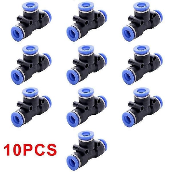 【BQ】10st Rör 6mm Vatten Push In Slangkoppling Snabbkoppling Pneumatisk Montering Beslag-Perfet
