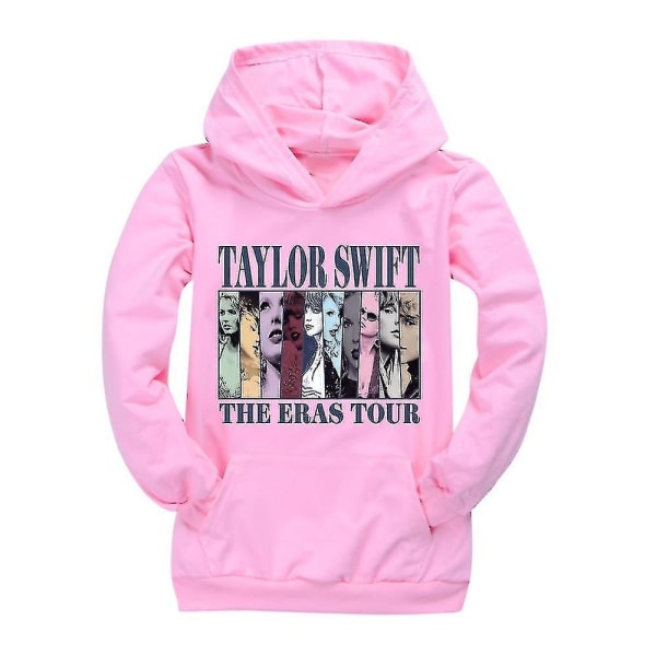 Pop Taylor Swift The Eras Tour Hoodie Flickor Pojkar Huvtröja Pullover Toppar 9-14 år Barn Tonåringar Hög kvalitet 13-14 Years Pink