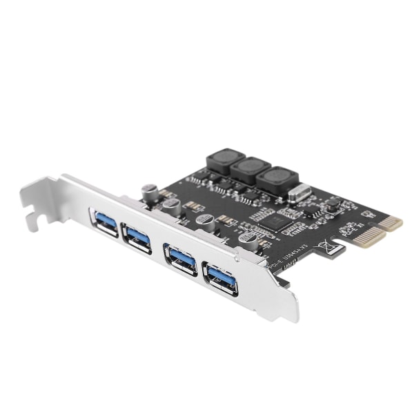 4-porttinen USB 3.0 Pci -laajennuskortti Pcie Pci-e USB 3.0 -ohjain 4 X Usb3.0 USB 3.0 -korttilaajennus C black