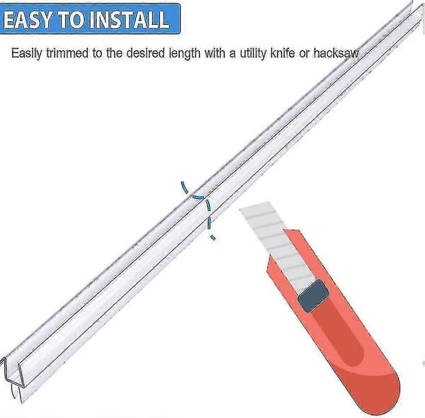 【BQ】2 st 900 mm duschdörrstätning - Rak/böjt glas, 46 mm, Max spelrum 20 mm