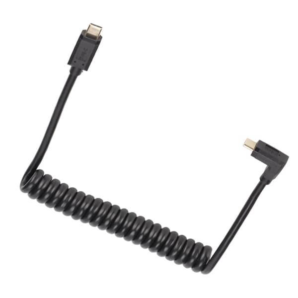 USB C-kabel USB C til USB C 14K 60hz 3A Hurtiglading 10Gbps 1,2m Spiraldesign USB C Strømkabel Hannbøyd til Hann Rett Plugg