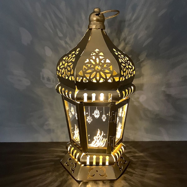 Ramadan Decoration Lights Holiday valaistus Takorauta yövalo Gold