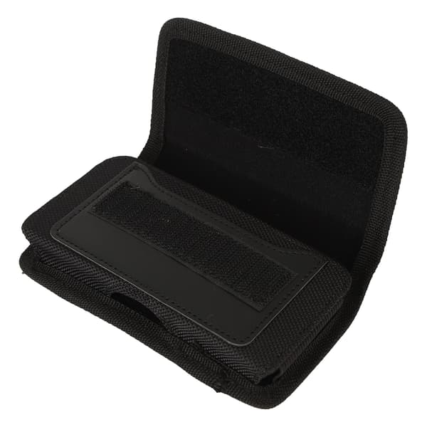 Nylon Telefon Bælte Etui med Klips til iPhone 14 Pro 13 Mini Samsung Galaxy S23 Sort