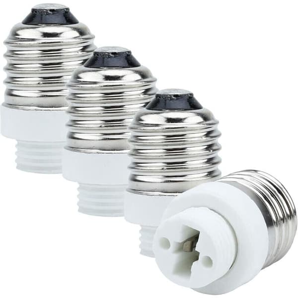 [BQ]BQ-4x Lampefodsadapter E27 G9 i HVID - Sæt med 4 omformningskonvertere til lampefødder til glødepærer, LED, halogen, energisparepærer