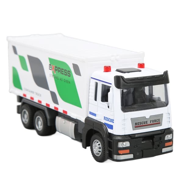 1:32 Legering Container Lastbil Legetøjsmodel Simulation Lyd Lys Container Lastbil Legetøj Semi Trailer Køretøjer Legetøj med Batteri
