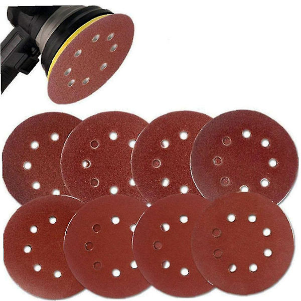 10 stk. slibeskiver med blandet korn Orbital slibeskiver Puder Sandpapir 8 huller Slibemidler 800
