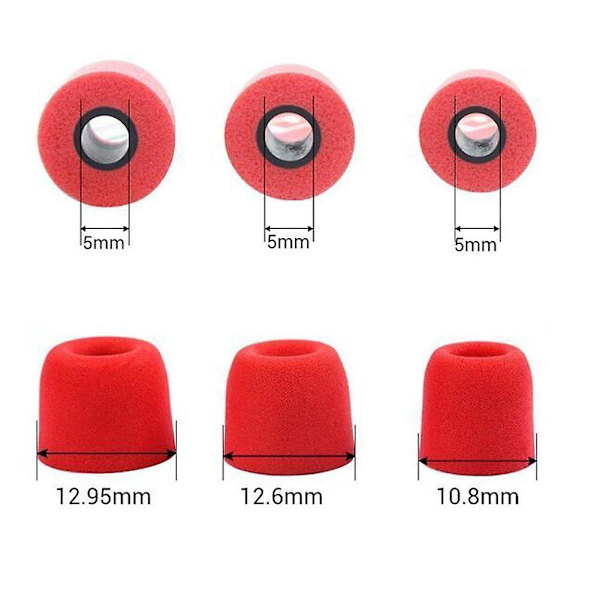 6 par utbyteshörlurar Skumspetsar Öronsnäckor Memory foam + hörsnäckor i silikongummi