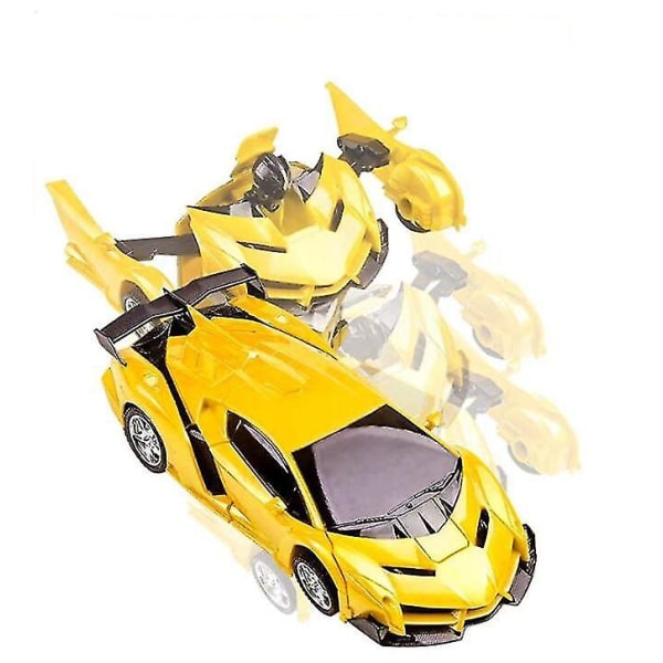 Robotbil, der transformerer legetøj med fjernbetjening Yellow