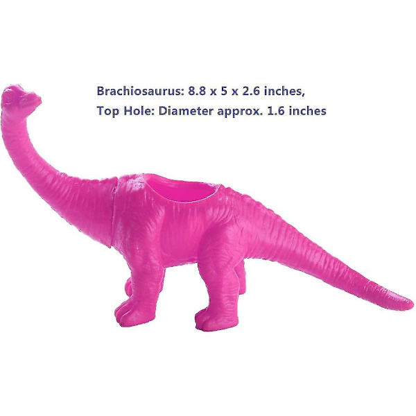 Mini Brachiosaurus Plast Plantekasse Afløbshul Vase Bordpladedekoration (grå) rose Red