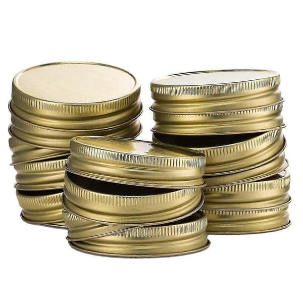 24-pack masonburklock med vanlig mun, läckagesäkra, säkra, solida masonburkar (guld) - B