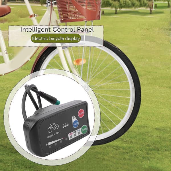 【BQ】Elsykkeldisplay 36v 48v Ebike Intelligent Kontrollpanel LCD-display Led880 Vanntett Kontroller black