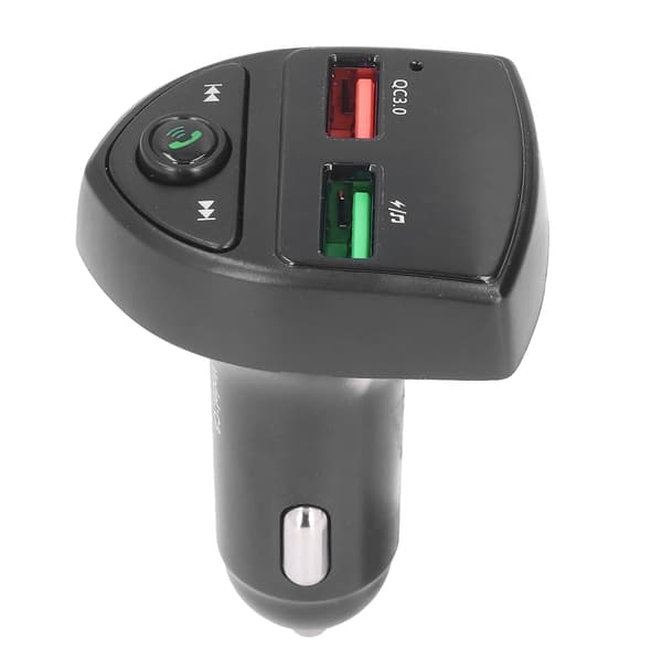 Bluetooth 5.0 Biladapter Dobbel USB Hurtiglading Trådløs FM-sender Håndfri Samtale LED-Bakgrunnsbelysning