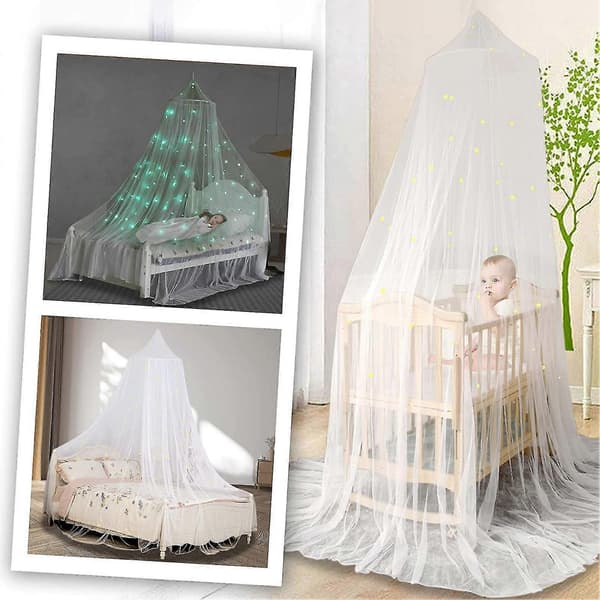 【BQ】1 sæt lysende polyesterstjerner prinsesse kuppelseng baldakin pink-FF- 2884 2884 170