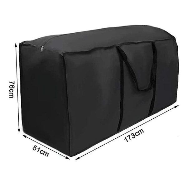 Opbevaringspose til udendørsmøbler 210d Oxford klud sort sølvbelagt opbevaringstaske Vandtæt beskyttelsescover Juletræsopbevaringspose 173x51x76cm