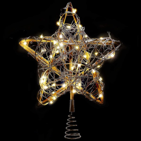 Christmas Star Tree Bowle, med 30 led varmvita kopparljus