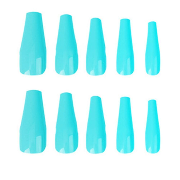 100 stycken konstgjorda akrylnaglar för diy nageldesign salong kvinnor flickor Lake Blue