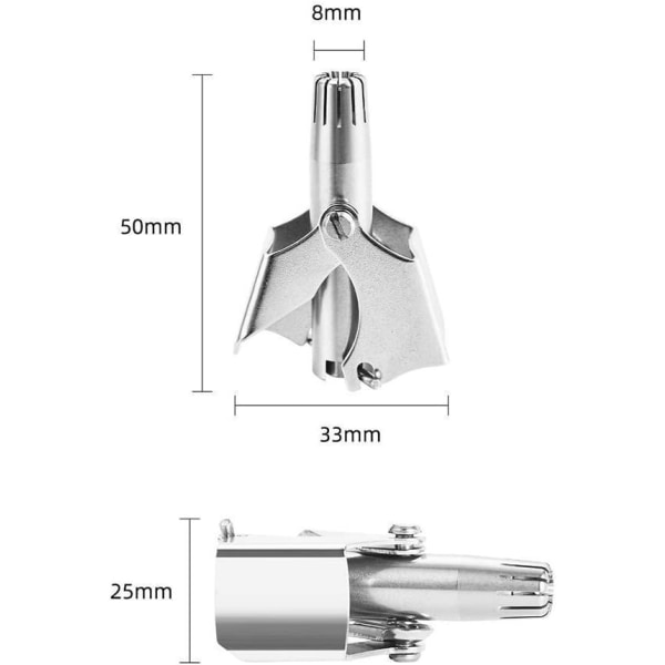 Rostfritt stål manuell näshårstrimmer, näshårstrimmer, tvättbar, 1 st