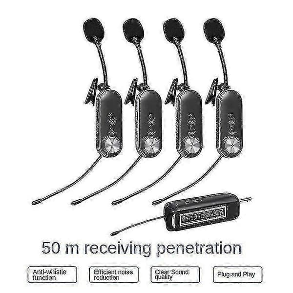 Trådløst Lavalier-mikrofonsystem 4-kanals trådløs Lavalier-mikrofon for iPhone Dslr-kamera Yo