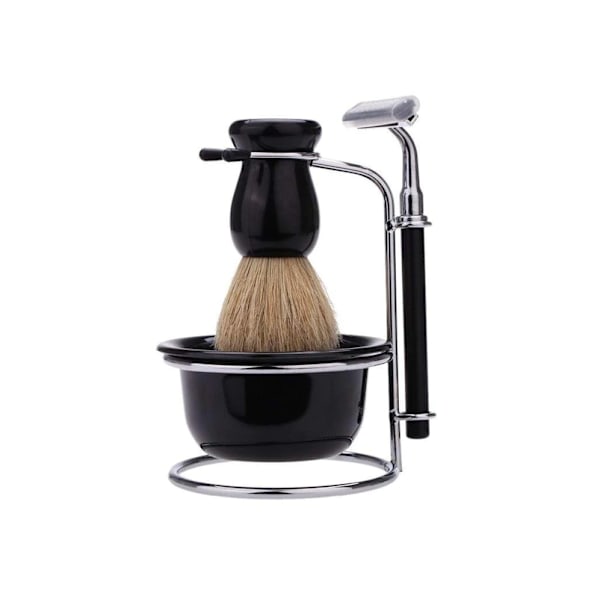 Razors Blades 4 In 1 Manual Razor Set Skägg Rakborste Skål Svart