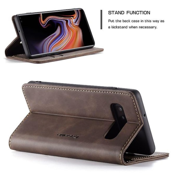 Galaxy S10 Plus Case, Retro Pu Läder Tpu Case [kortplatser] [magnetisk stängning] Flip Stand Case Cover för Samsung Galaxy S10 Plus