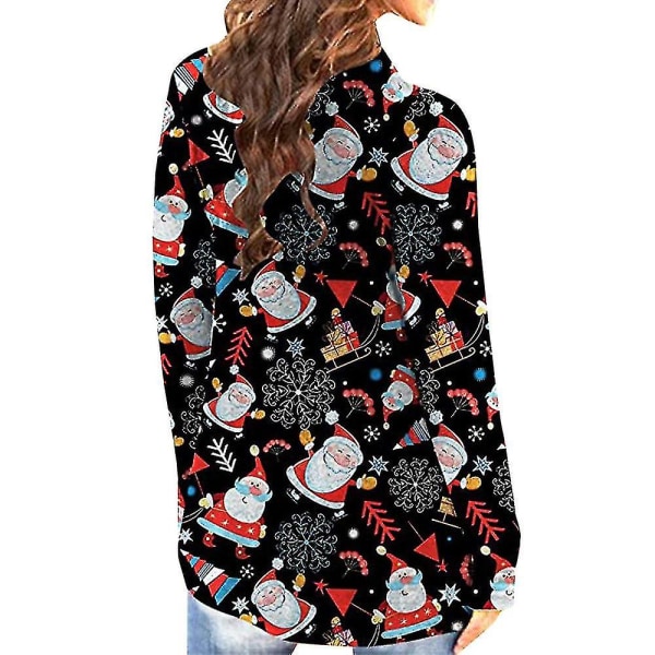 Hhcx-christmas Women Open Front Coat Long Sleeve Xmas Cardigan Jacket Top Snowman Balloon 2XL