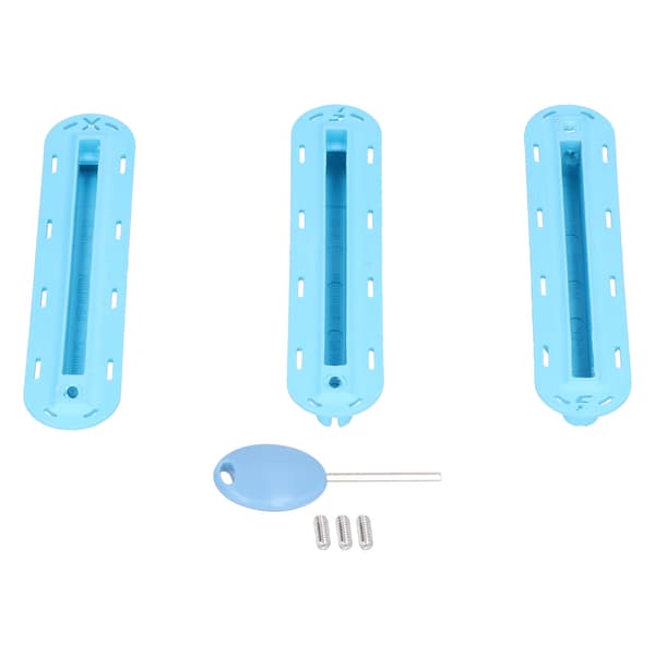 3 kpl Surfboard Fin Box Plug -sarja ruuveilla sininen