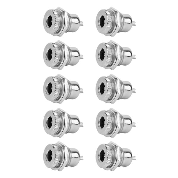 10 stk. DC Strømforsyning Hun Jack Socket Gevind Metal Panel Mount Connector DC099