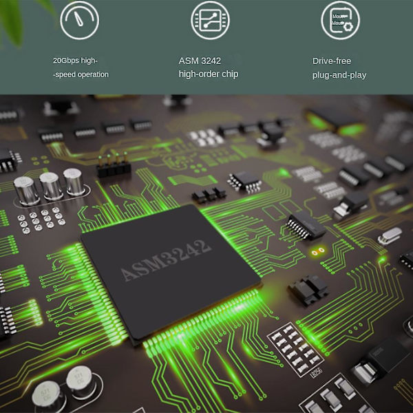 Stationär PCie X4 till typ C Usb3.2 Gen2x2 20gbps Drive-free Expansion Riser Card Asm3242 Controller C as shown