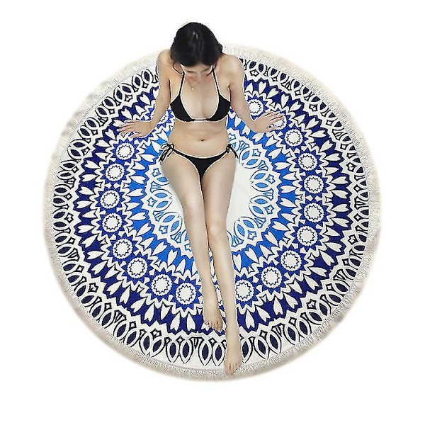 Pyöreä rantapyyhe Boho Microfiber Pyöreä rantapyyhe tupsulla A