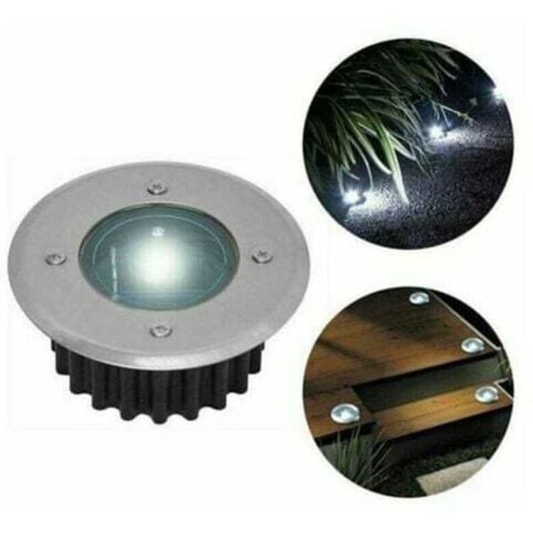 Indbyggede solcelle-LED-spots - Pakke med 6 - Runde - Diameter 85 mm - Udendørs brug, tåler gangtrafik