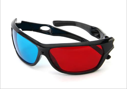 【BQ】3D Rød/Cyan (Anaglyf 3D-briller) Kvalitets 3D-briller til PC 3D