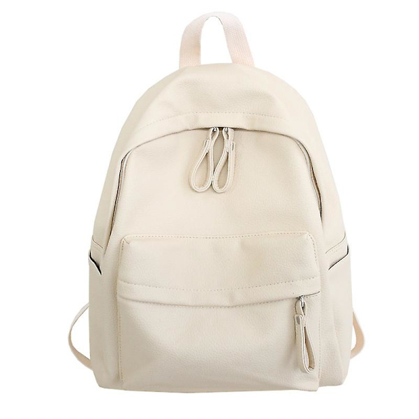 Mode ryggsäck högkvalitativt PU läder ryggsäck för kvinnor för tonårsflickor Skolaxelväska Bagpack Mochila Ryggsäck Beige Beige