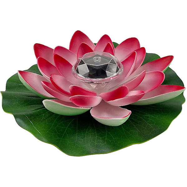 Kelluva Lotus Light, aurinkoenergialla toimiva led-vesi liljakukkia tekokukka yölamppu, valkoinen red