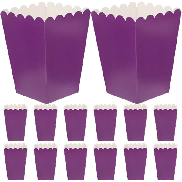 50 st Popcorn Lådor Papper Popcorn Tubs Enkla Fettsäkra Popcornbehållare Purple