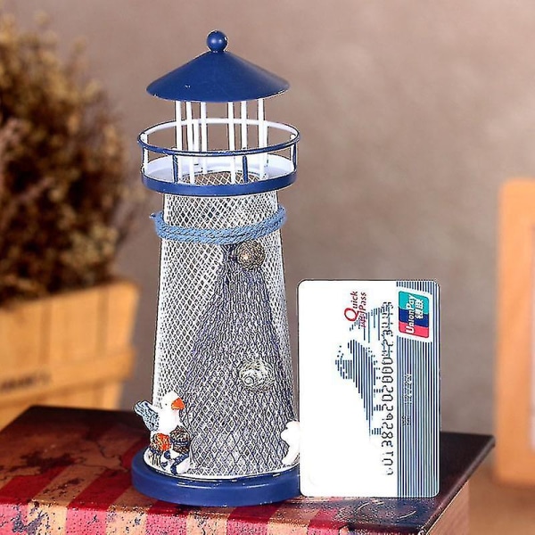 Middelhavsstil Iron Lighthouse Figur Nostalgisk Ocean Anchor Ornamenter