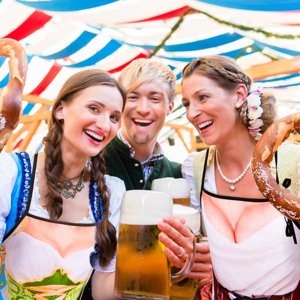 2-pak Oktoberfest Dirndl - Forklædesæt, Damekostume - Inspirerede Forklæder til Festlige Begivenheder, Tysk Tema til Køkken & Grill