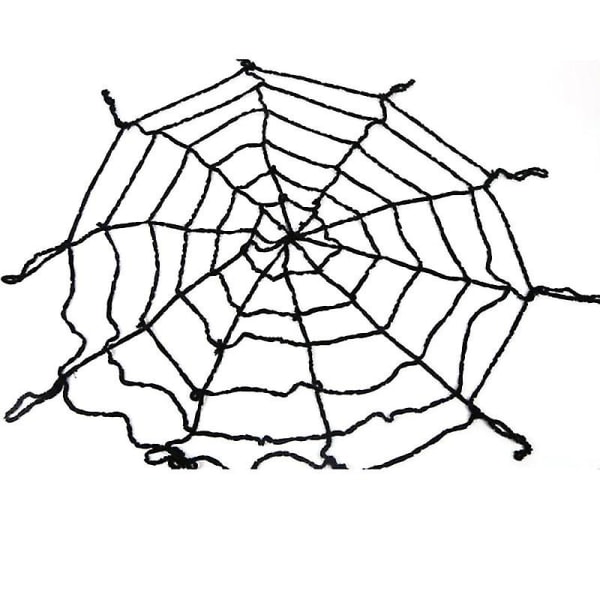 1,5 m gotisk spöklik plysch spindelnät Halloween Haunted House Bardekoration Festtillbehör (svart) Black