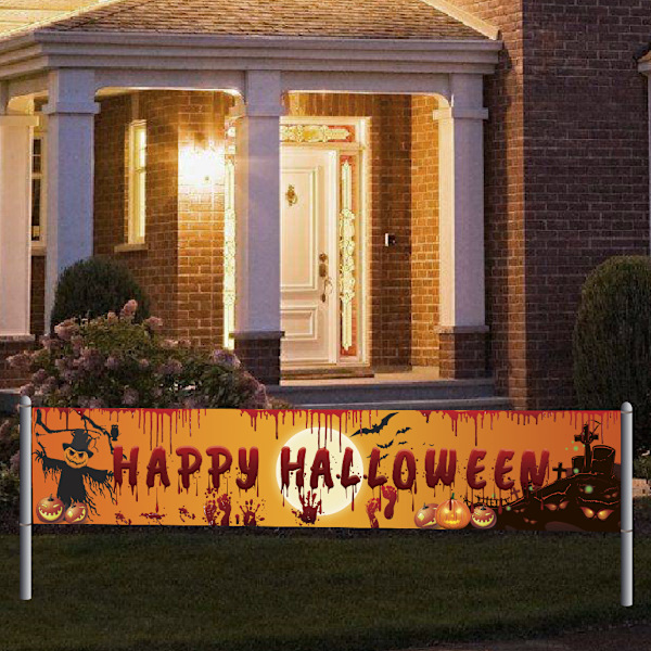 Halloween-juhlat banneripihan koristeluteema Bannerin taustan asettelu Vedä lippu