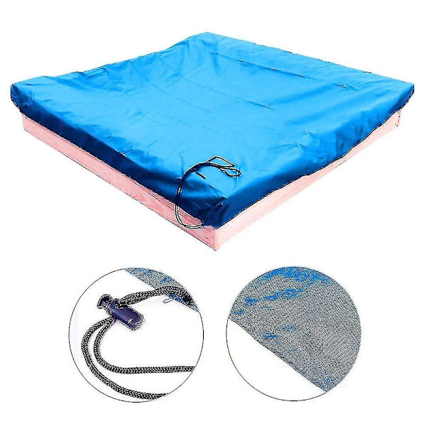 Dammtätt skydd Sandbox Cover Vattentätt Sandlåda Pool Cover Blue 180*180