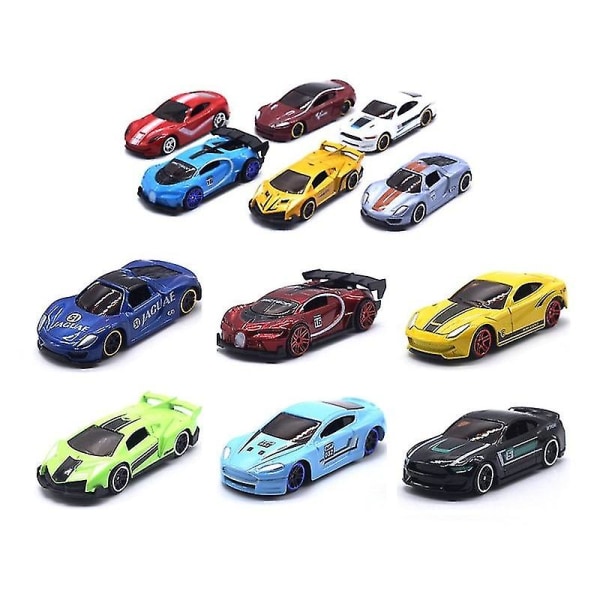 Hhcx-6pcs/set 1:64 Diecast Alloy Sports Toy Car Model Christmas Decorations Mini Kids Sliding Car Set Multi-style Gift For Children City police car 1