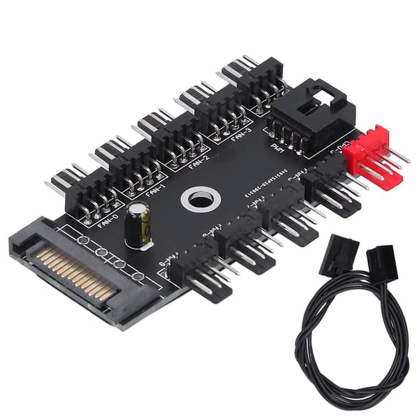 SATA Interface Fan Hub 10-vejs blæserhastighedsregulator 4Pin computertilbehør 12V